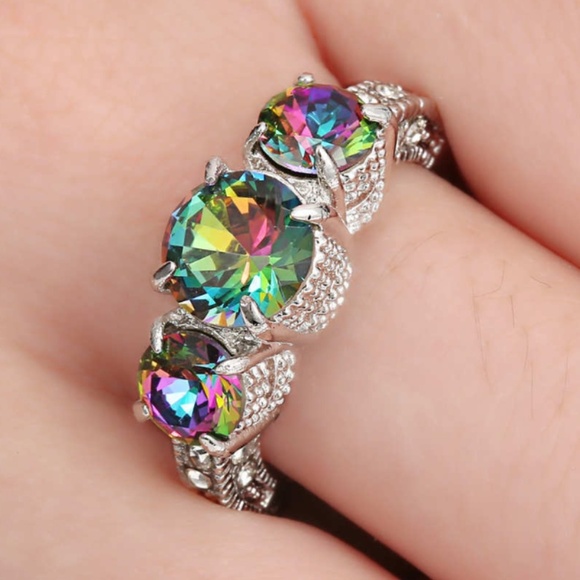 Ring 18K white gold filled - Picture 2 of 3